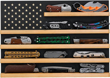 Pocket Knife Display Case Wall Mount, 100% Soild Wood picture
