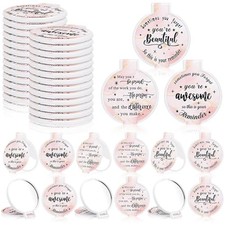 100 Pcs Compact Mirror Bulk Small Gifts for Women Light Pink picture