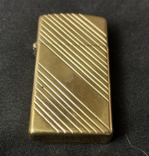 Zippo vintage, gold plated Lighter Bradford, PA Diagonal Stripe Pattern picture