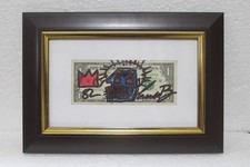 JEAN-MICHEL BASQUIAT SIGNED One Dollar Bill WITH FRAMED IN GOOD CONDITION picture