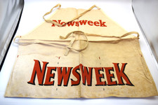 Vintage Canvas Newsboy Apron, Printed “Newsweek” 1940s picture