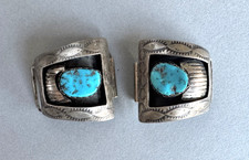 Vintage Navajo Sterling Silver Turquoise Watch Bands picture