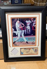 Cal Ripken Jr. 3000th Hit Signed Photo with Jersey Piece And Original Ticket picture