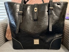 Dooney & Bourke Disney Black Embossed Leather Sketch Satchel Bag Purse picture