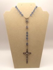 Vintage Alfredo Pieroni AP Sterling Silver Rosary Blue Aurora Borealis Italy 48g picture