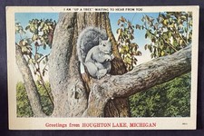 MI. Greetings From Houghton Lake .  Linen Unposted “NYCH” Colored.          C280 picture