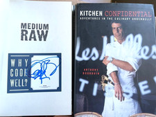 Anthony Bourdain SIGNED Medium Raw (Scarce Blue Ink) w/ Kitchen Confidential 2nd picture
