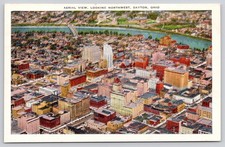Dayton Ohio OH Aerial View Looking Northwest Postcard c1930s picture