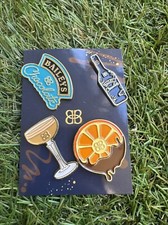 Baileys Irish Cream Chocolate Liqueur Metal Pin Set of 4 picture
