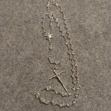 Vintage Creed Rosary. PERFECT Cond.- Sterling Silver & Crystal Beads Catholic picture