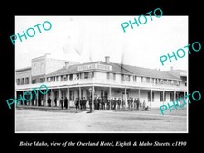 OLD 8x6 HISTORIC PHOTO OF BOISE IDAHO VIEW OF THE OVERLAND HOTEL c1890 picture