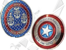 US Navy USN Captain America Shield Ask Chief CPO Challenge Coin 1A2 picture