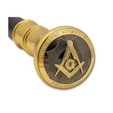 Masonic Segmented Walking Stick Cane - Freemasons - Mason - Square and Compasses picture