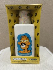 1978 VTG Garfield In Bow Tie Dixie Cup Countertop Dispenser Kitchen Bathroom Box picture