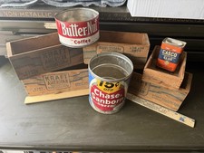 Vintage 8 Pc Mid-Century Americana Pantry Lot – Codfish & 4 Kraft Boxes, 3 Tins picture