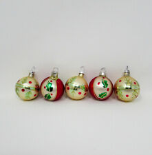 Lot of 5 Vintage Miniature Mercury Glass Christmas Ornaments ~ 1.5