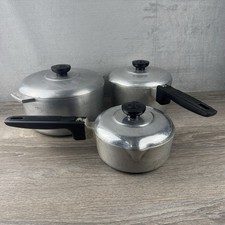 3 Lot Vintage Magnalite Classic 1, 2, 3 Qt Pot Saucepan Double Spout Dutch Oven picture