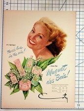 Vintage 1940s Coty Muguet des Bois Perfume Ad Magazine Print Ephemera picture
