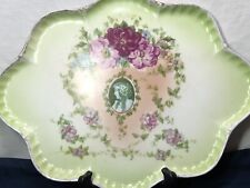 Antique/Vintage Handpainted Decorative Plate Porcelain Floral Gold Trim. 12.75