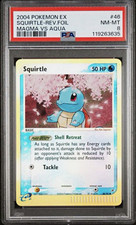 Pokémon 2004 EX Team Magma vs Team Aqua Squirtle Reverse Holo #46 PSA 8 picture