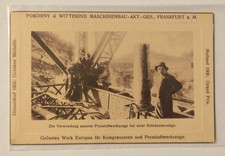 Postcard Pokorny Wittekind pneumatic tools c1910 bridge construction Frankfurt advertisement picture