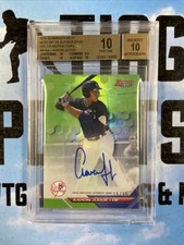 2016 BOWMAN'S BEST 2016 AUTO GREEN REFRACTOR #B16AJ AARON JUDGE BGS 10 ROOKIE picture