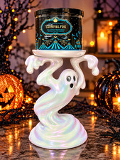 NEW Bath and Body Works Halloween DRIPPY GHOST 3-Wick Candle Pedesta + Candle picture
