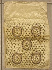 18th Century French Louis XVI Silk Embroidery Textile Panel Floral Medallions picture