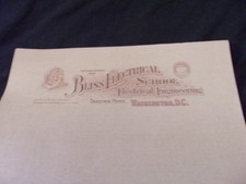 Bliss Electrical School Engineering Old  Unused Letterhead Paper Sample picture