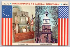American Bicentennial Liberty Bell Independence Hall Philadelphia PA Postcard picture