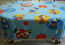 Vintage 1970s Disney Bedspread Blanket w/ Pom Poms- 6 ft X 9 ft Mickey Mouse EUC picture
