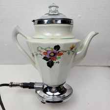 Vintage Royal Rochester #21 Porcelain Percolator Coffee Maker Floral Decorative  picture