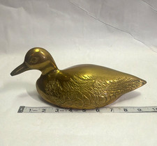 Vintage Heavy Solid Brass Mallard Duck Decoy Figurine 10