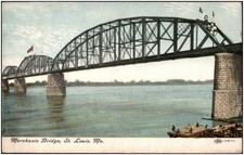 1909 Merchants Bridge St Louis MO Postcard Mississippi River Vintage Posted picture