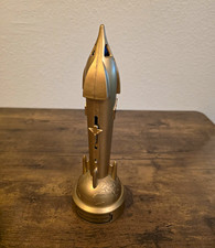 Vintage 1961 Duro Mold Satellite Rocket Mechanical Coin Bank Everett WA Space picture