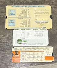 Vintage Electronics Slide Chart Lot - Waveguide, Capacitor, Remex Tape Length Ca picture