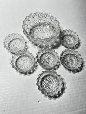Westmoreland Lacy Daisy EAPG Glass Open Salt Dip Cellars w/ Master set of 5 picture