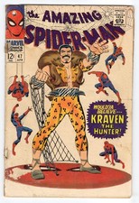 Amazing Spider-Man 47 1967 Marvel Comics G- 1.8 5th App Kraven Mary Jane Watson picture