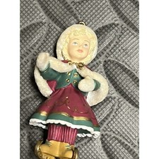 Carlton Cards Suzie Skater Christmas Ornament Heirloom Vintage Cake Topper 1998 picture