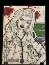 5FINITY Lady Death 2011 Artist Jackie Santiago Original Art Sketch Card 1/1 picture