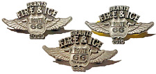 Motorcycle 2008/2009/2010 Grants Fire & Ice Route 66 Rally Lapel Pins Lot of 3 picture