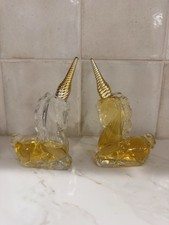 Set Of 2 Avon Unicorn Glass Perfume Cologne Bottle With Charisma Cologne New picture
