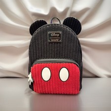 NWT Loungefly Exclusive Disney Mickey Mouse Plush Corduroy Cosplay Mini Backpack picture