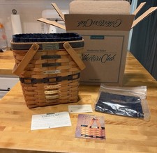 Longaberger 2006 Collectors Club Charter Member Basket w Liner & Protector & Box picture