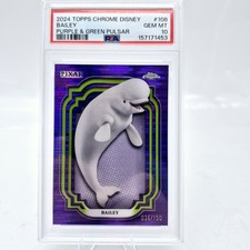2024 Disney Topps Chrome Bailey #108 PSA 10 Purple Green Pulsar /150 picture