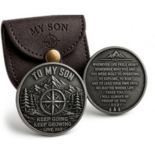 to My Son Challenge Coin from Dad, Inspirational picture