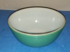 Vintage Green & White Pyrex Cookie Cake Ceramic Mixing Bowl USA 8.5