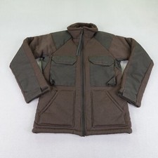 Vintage US Army Jacket Small Brown Cold Weather Shirt Synthetic Fiber Pile 90s picture