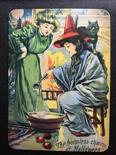 Halloween Wall Decor VINTAGE STYLE Spooky Die Cut Cardboard 5.5 X 7.5” picture