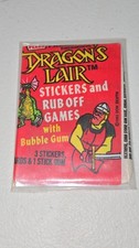 1983 Fleer DRAGON'S LAIR Sealed Wax Pack - SEALED - UNOPENED Stickers & Rub OFFS picture